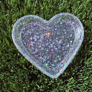 Glitter Heart Pendant Jewelry Holder